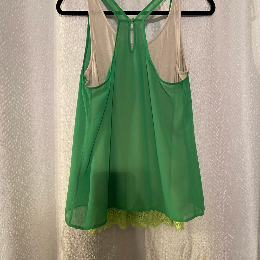 Express racer back with lace detail at the bottom